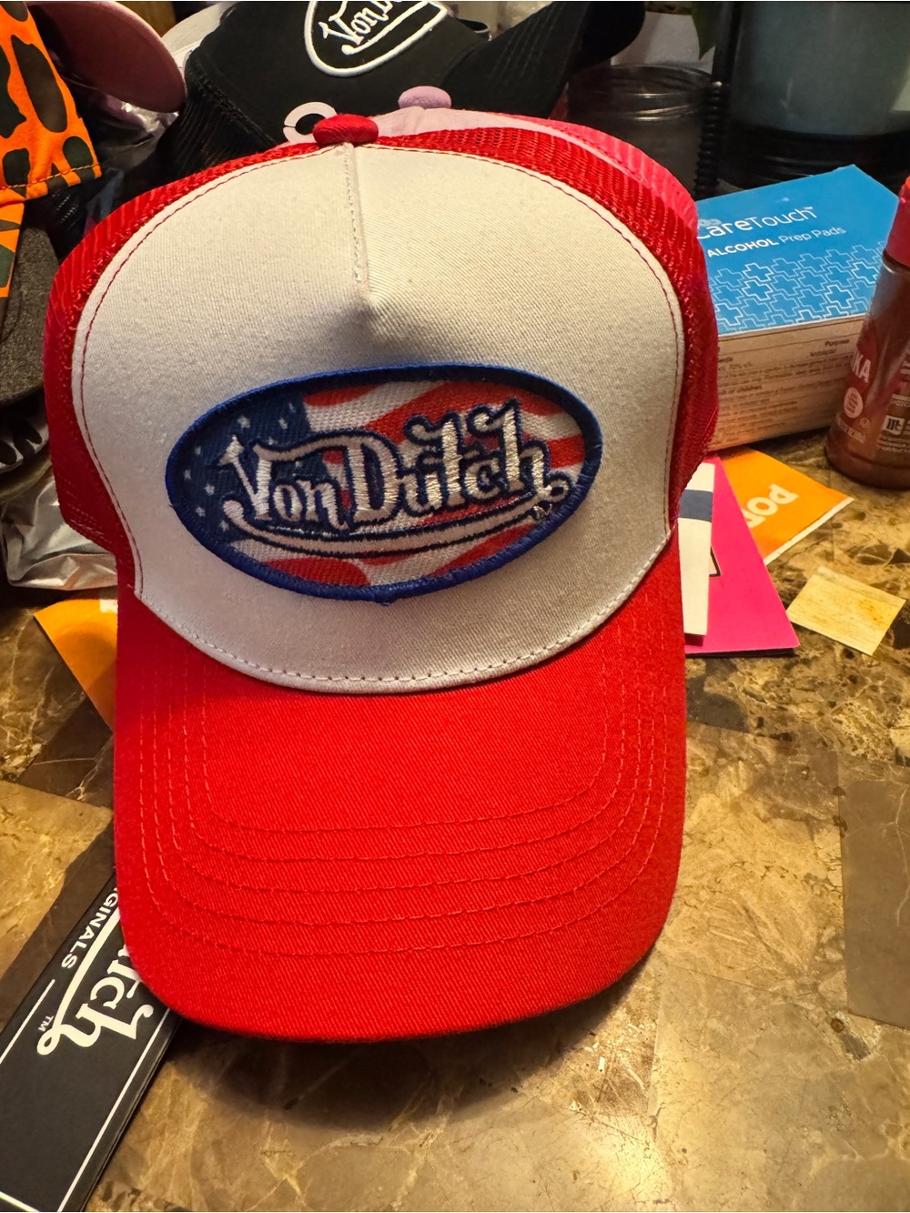 Cap on table
